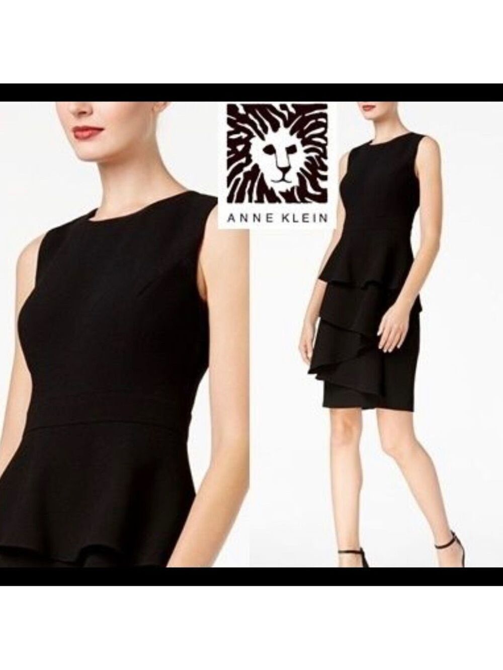 Anne Klein Tiered Crepe Sleeveless Dress Size 10